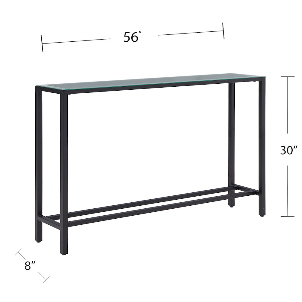 Darrin Narrow Long Console Table with Mirrored Top –. Picture 5