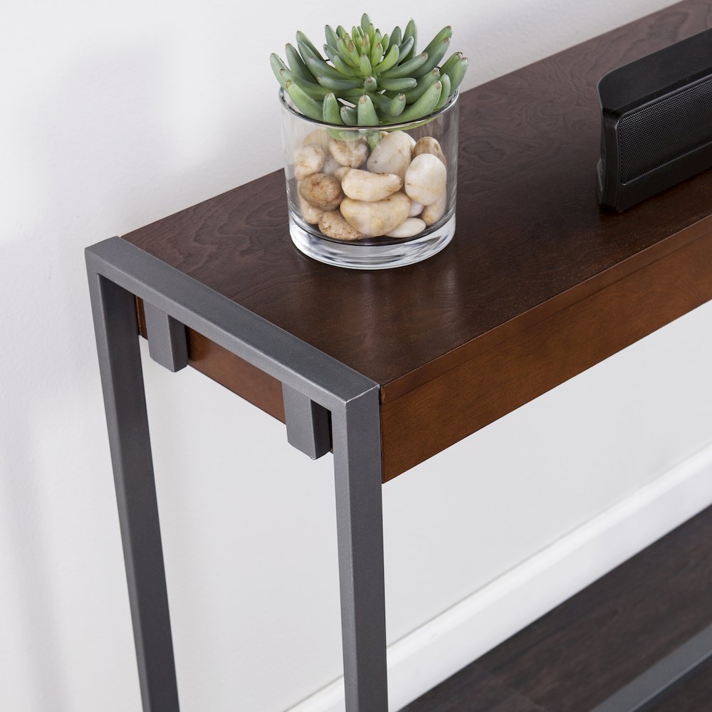 Macen Console - Dark Tobacco with Gunmetal. Picture 4