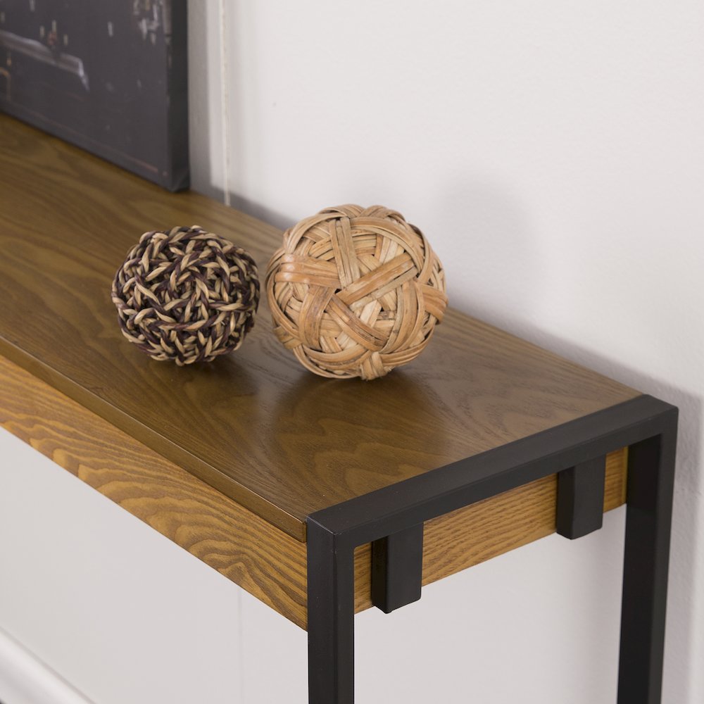 Macen Console - Weathered Gray Oak with Black. Picture 4