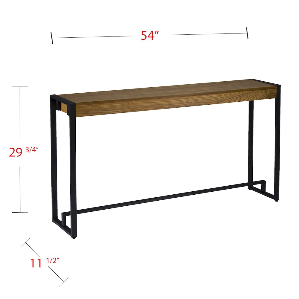Macen Console - Weathered Gray Oak with Black. Picture 6