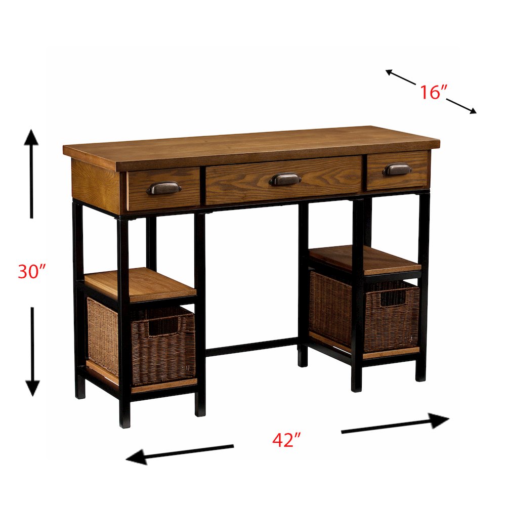 Mirada Desk with Drawers in Brown Color. Picture 5