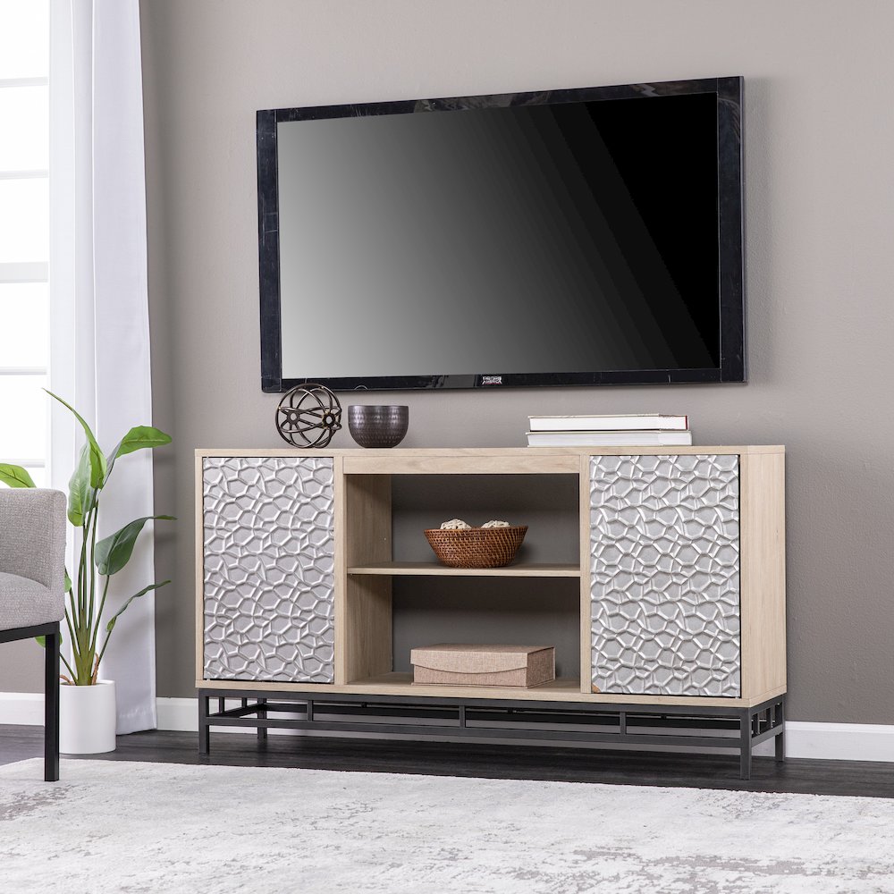 Hollesborne Media Console Storage in Brown Color. Picture 3
