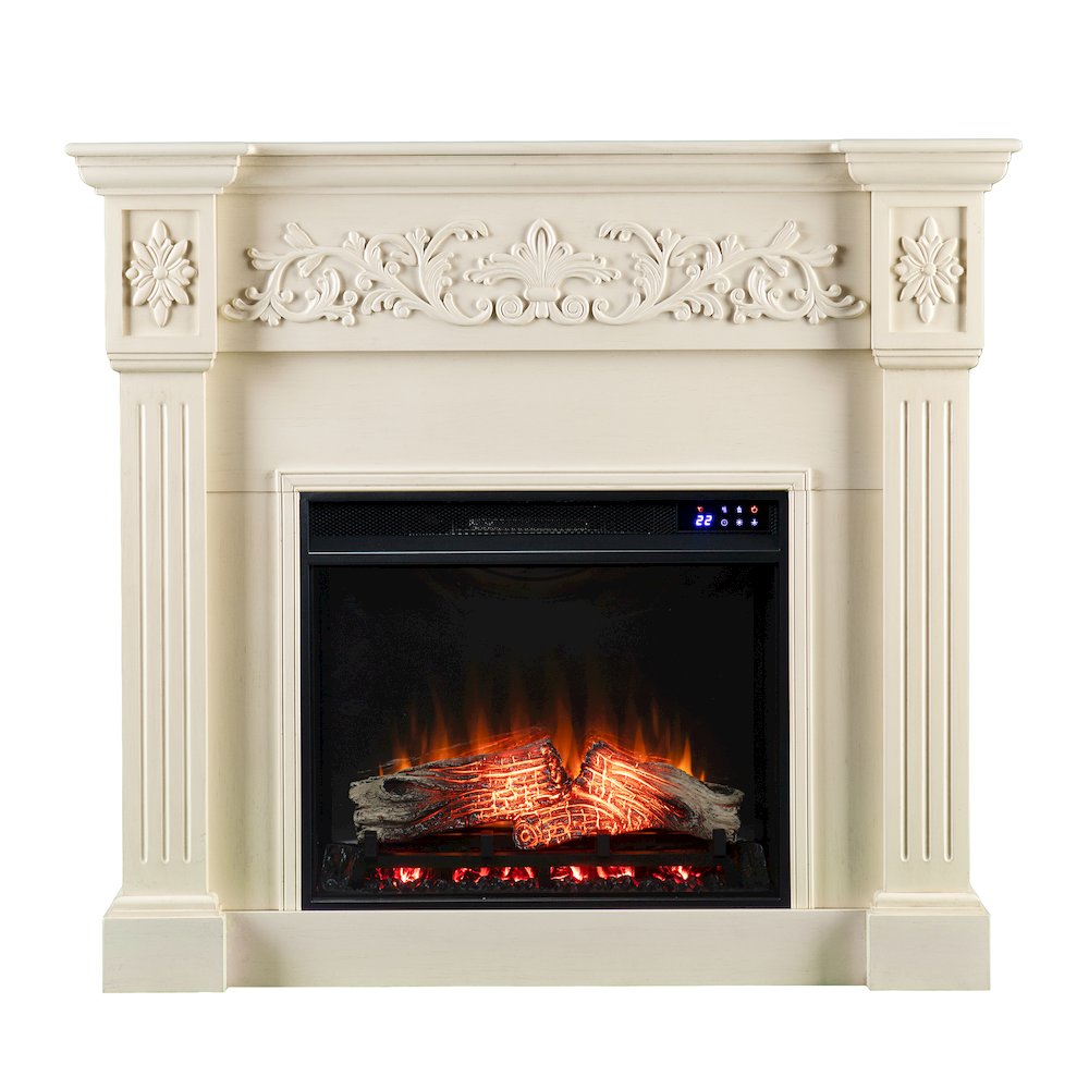 Calvert Touch Screen Electric Fireplace in White Color. Picture 2