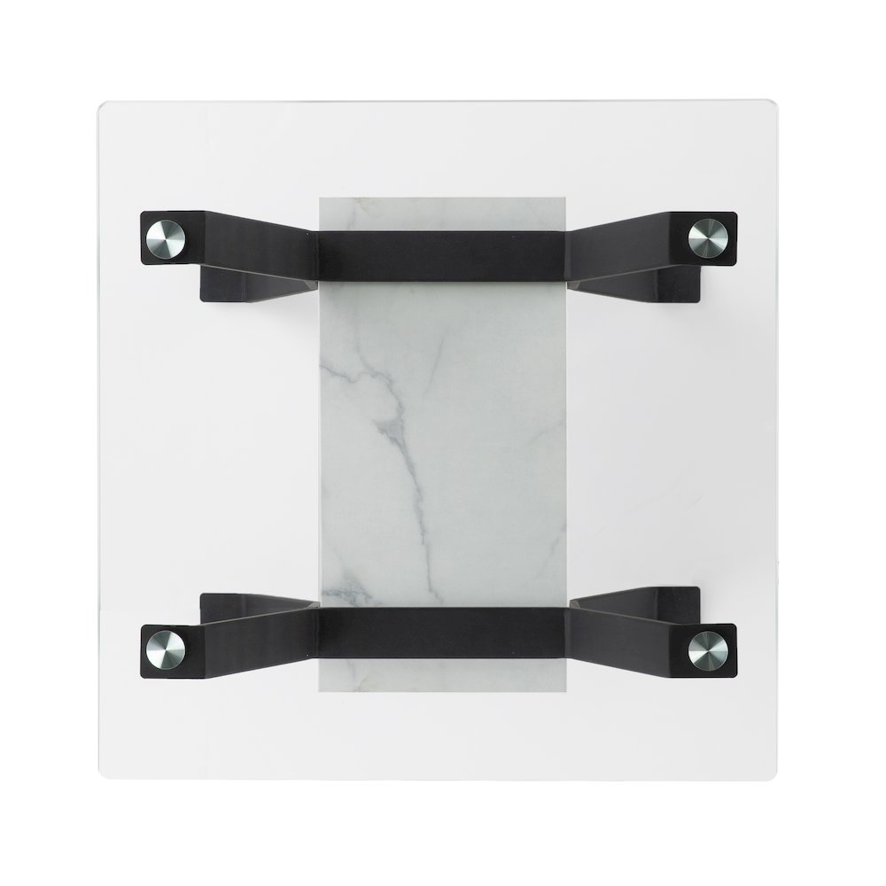 Darvette Glass-Top End Table in Black Color. Picture 5