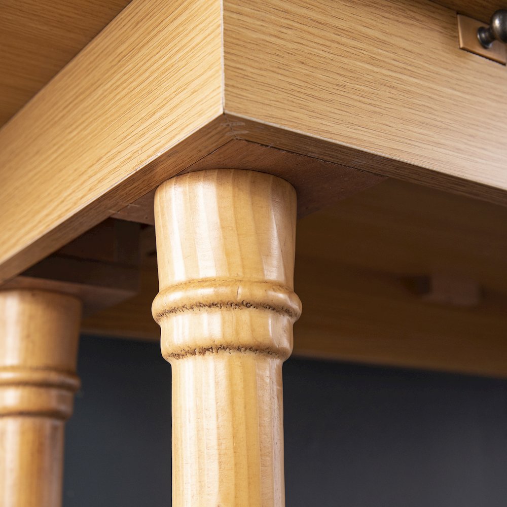 Edenderry Farmhouse Folding Trestle Console to Dining Table – Natural Oak. Picture 3