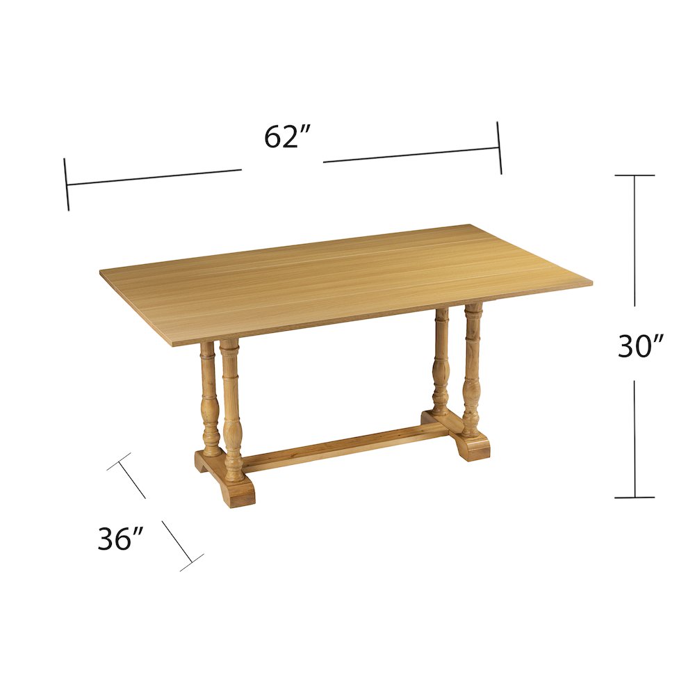Edenderry Farmhouse Folding Trestle Console to Dining Table – Natural Oak. Picture 6