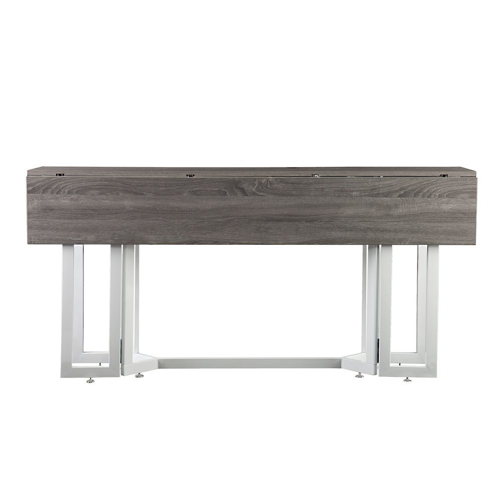 Driness Drop Leaf Table - Gray with White. Picture 6