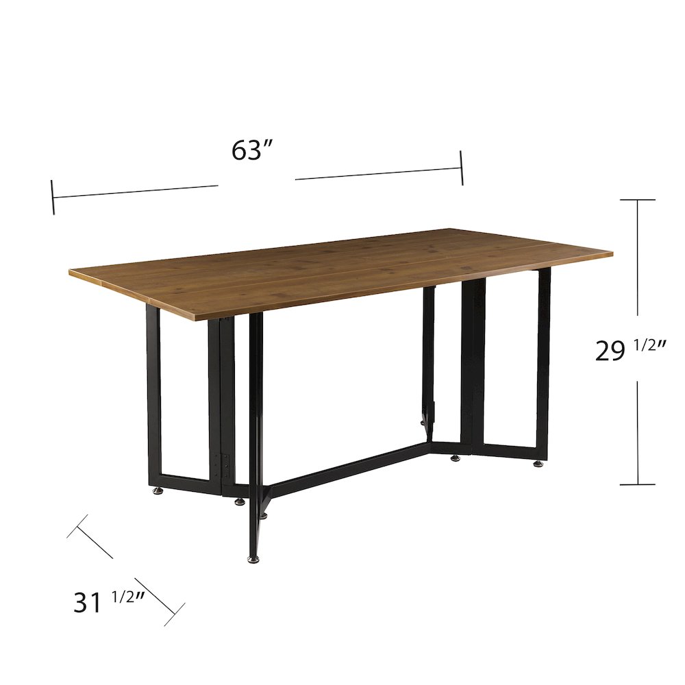 Driness Drop Leaf Table - Oak with Black. Picture 5