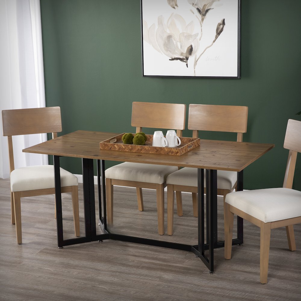 Driness Drop Leaf Table - Oak with Black. Picture 2