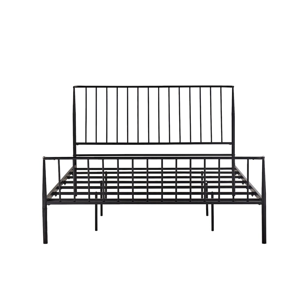Matte Black Finish Metal Queen Bed. Picture 7