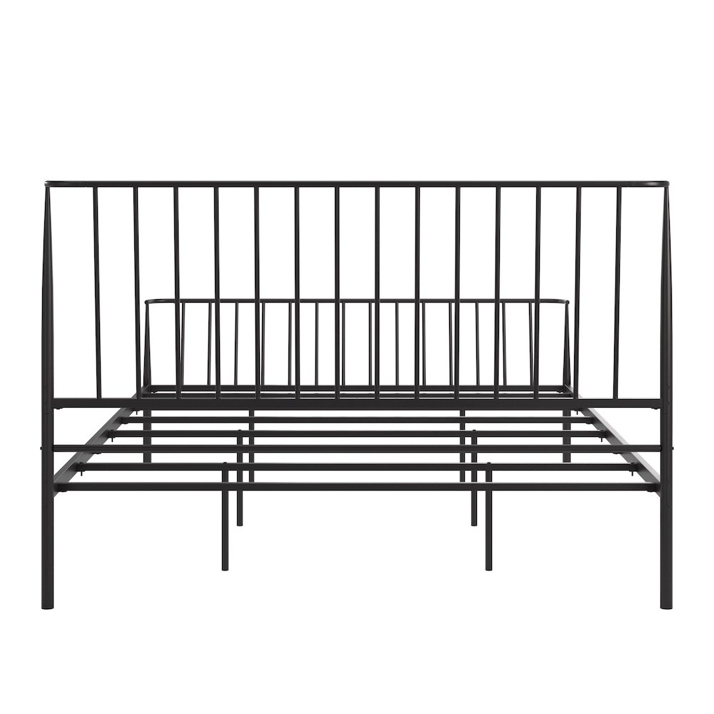 Matte Black Finish Metal Queen Bed. Picture 2
