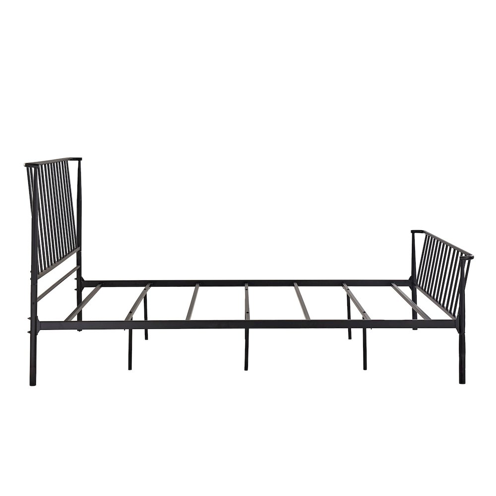 Matte Black Finish Metal Queen Bed. Picture 9