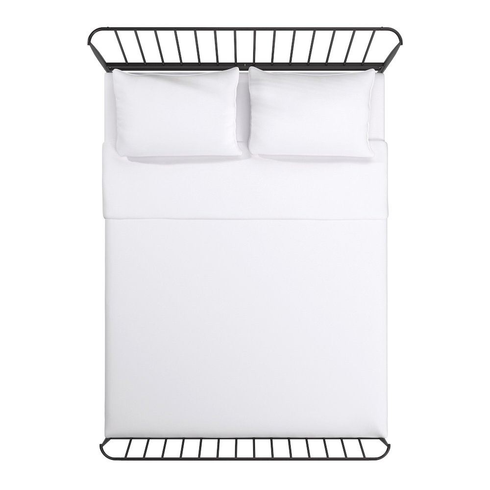 Matte Black Finish Metal Queen Bed. Picture 8