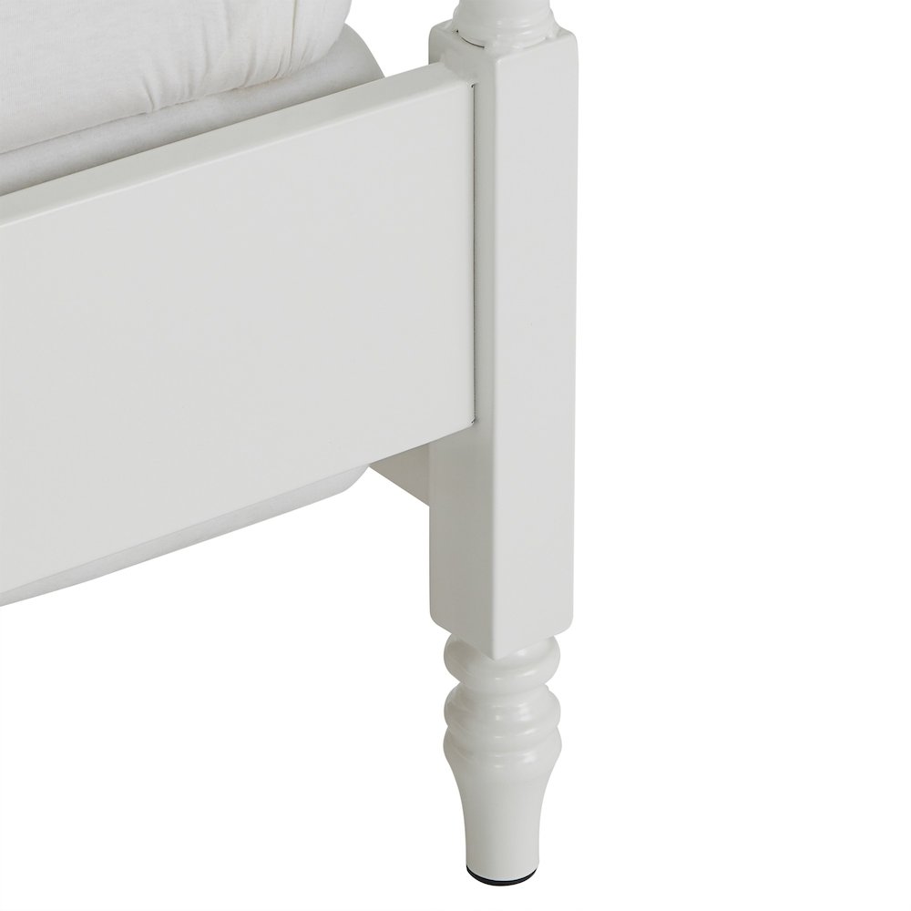 White Finish Metal Spool Full Bed. Picture 4