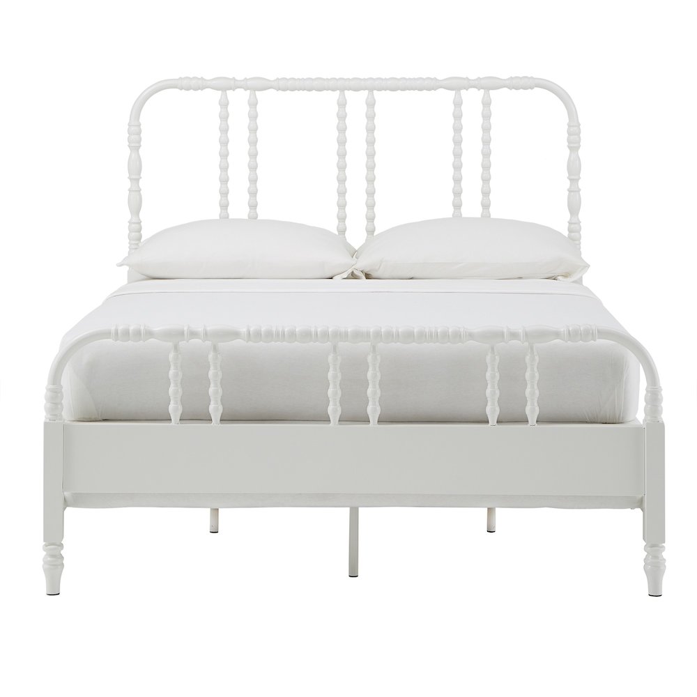 White Finish Metal Spool Full Bed. Picture 6