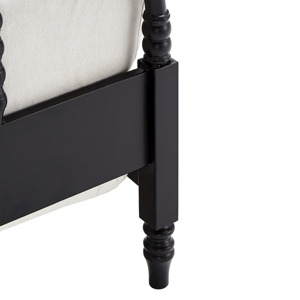 Black Finish Metal Spool Twin Bed. Picture 4
