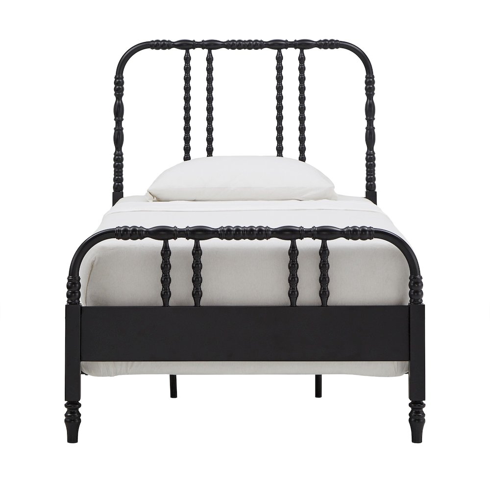 Black Finish Metal Spool Twin Bed. Picture 6