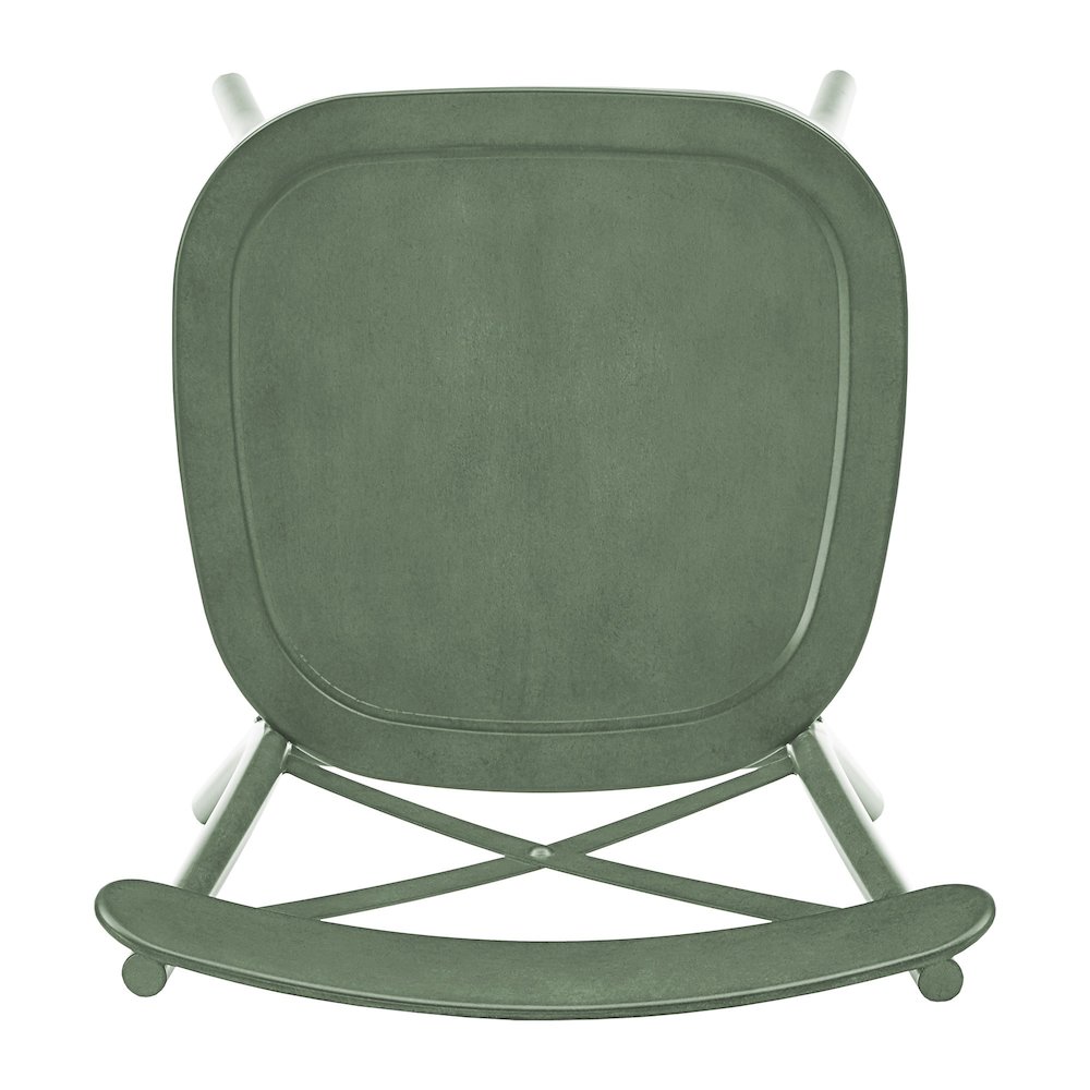Set of 2, Antique Sage Finish Metal Dining Chair. Picture 6