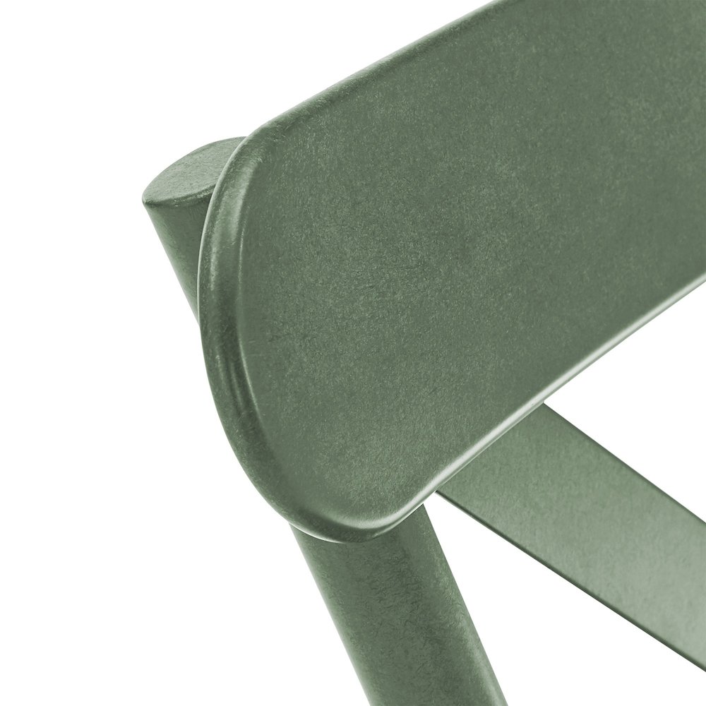 Set of 2, Antique Sage Finish Metal Dining Chair. Picture 3