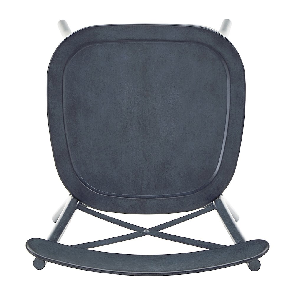 Set of 2, Antique Denim Finish Metal Dining Chair. Picture 6