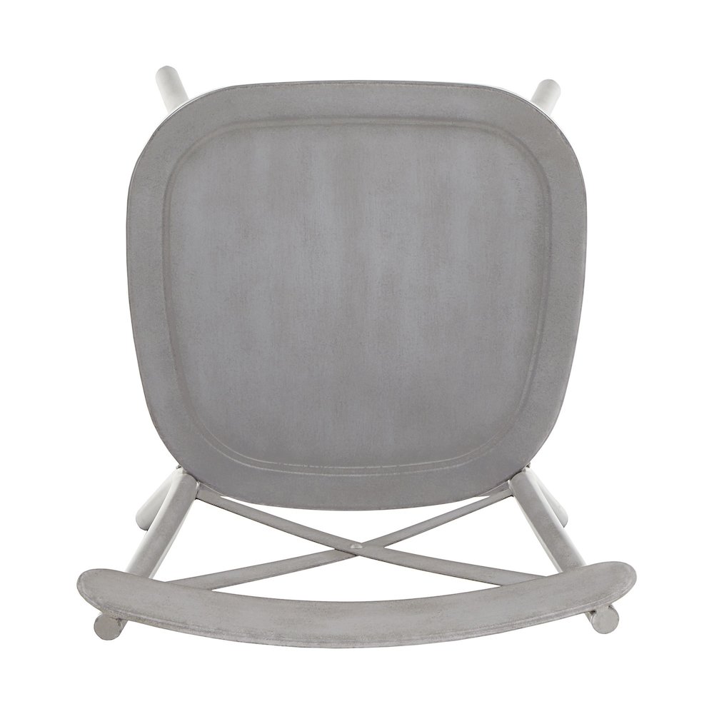 Set of 2, Antique Grey Finish Metal Dining Chair. Picture 6