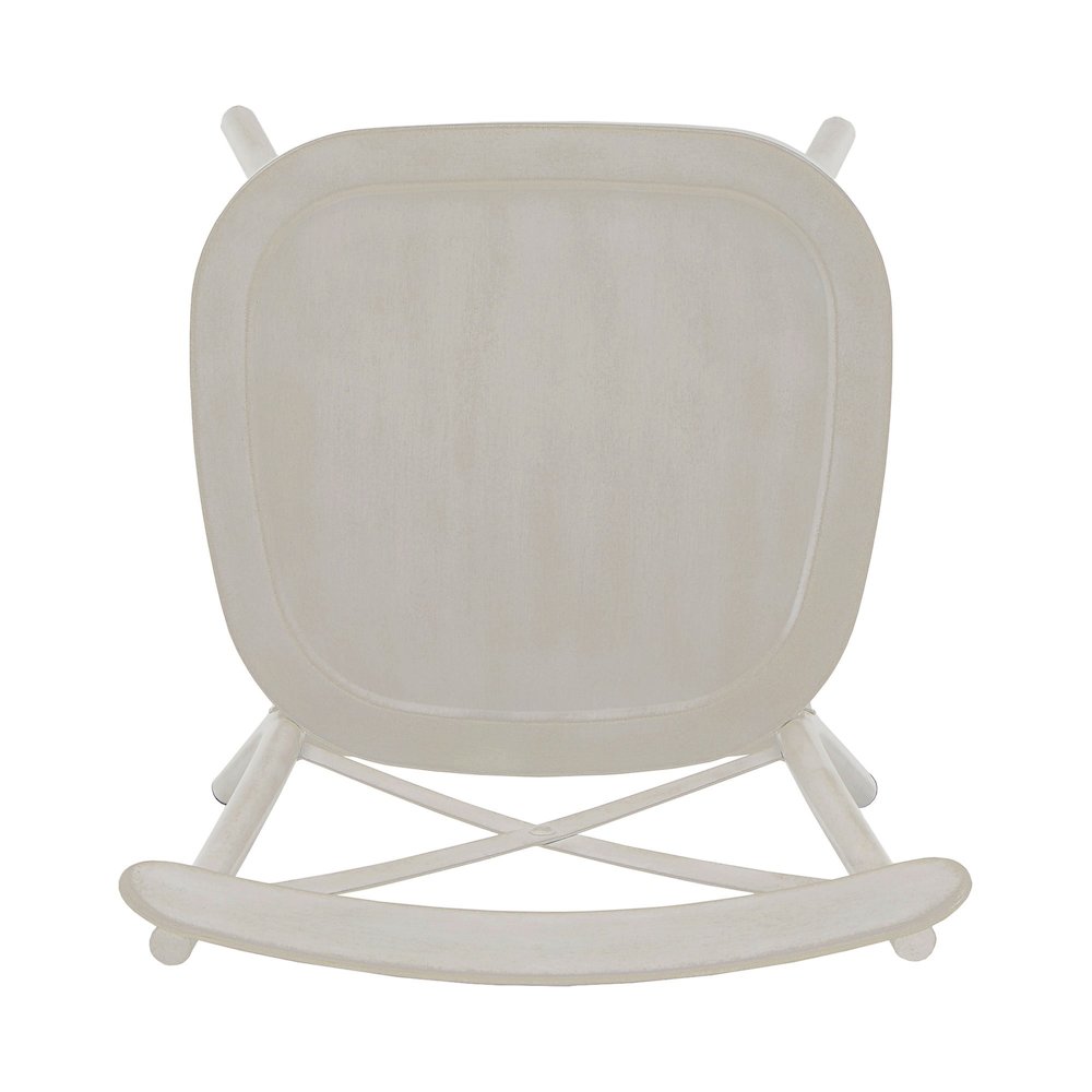 Set of 2, Antique White Finish Metal Dining Chair. Picture 6
