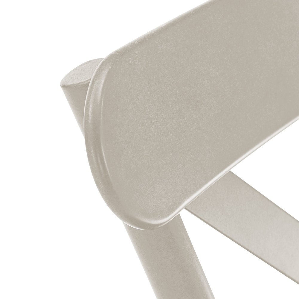 Set of 2, Antique White Finish Metal Dining Chair. Picture 3