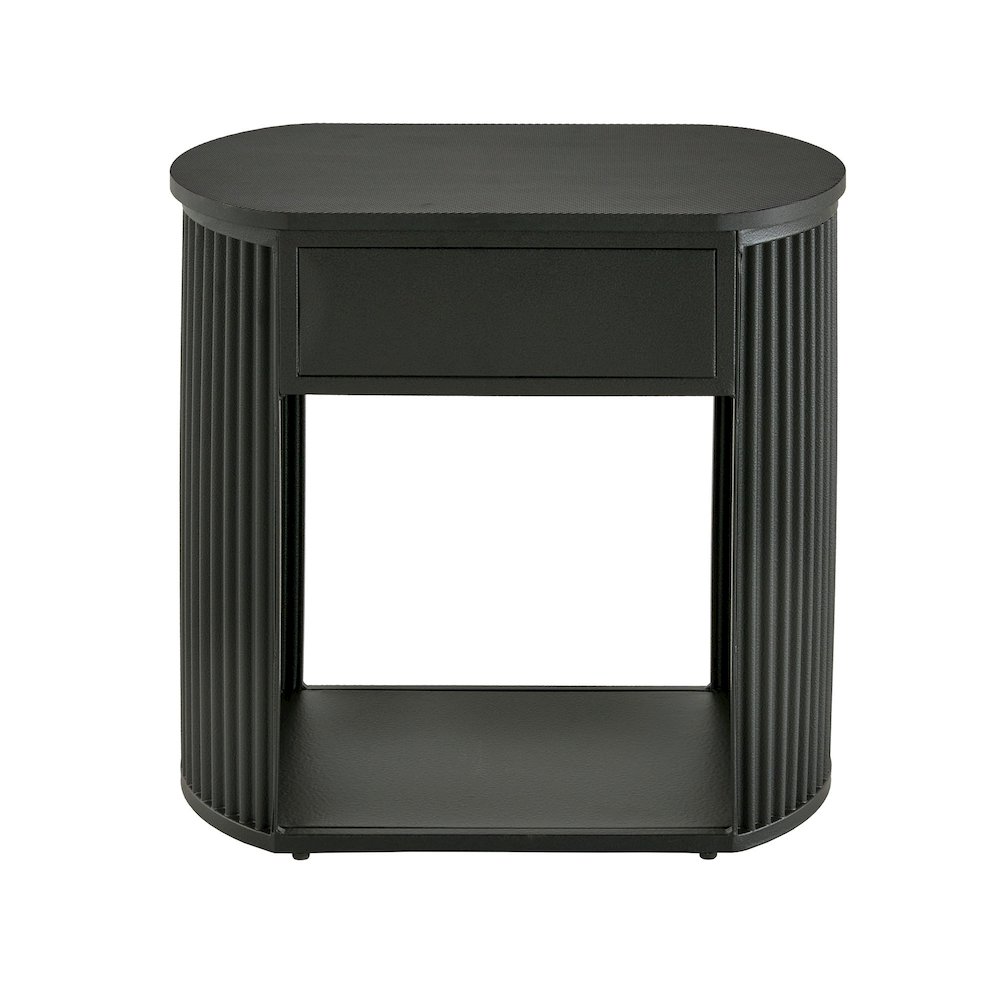 Black Finish 1-Drawer Side Table. Picture 1