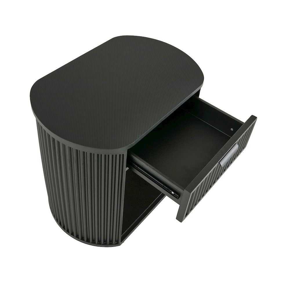 Black Finish 1-Drawer Side Table. Picture 6