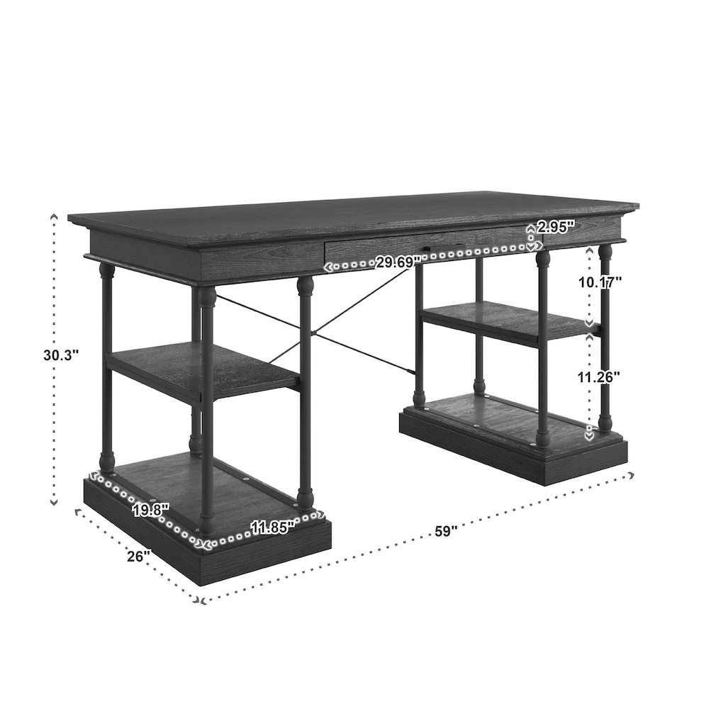 Black Finish Desk. Picture 5
