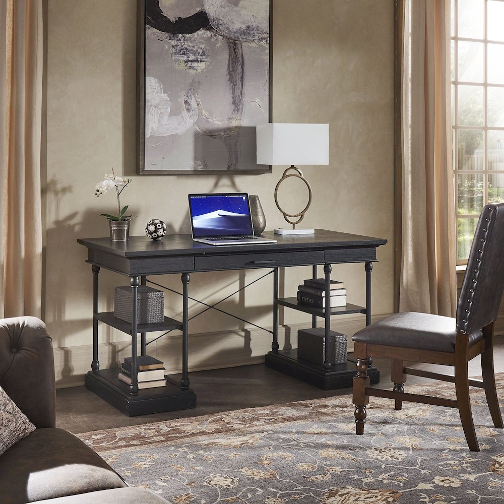 Black Finish Desk. Picture 1