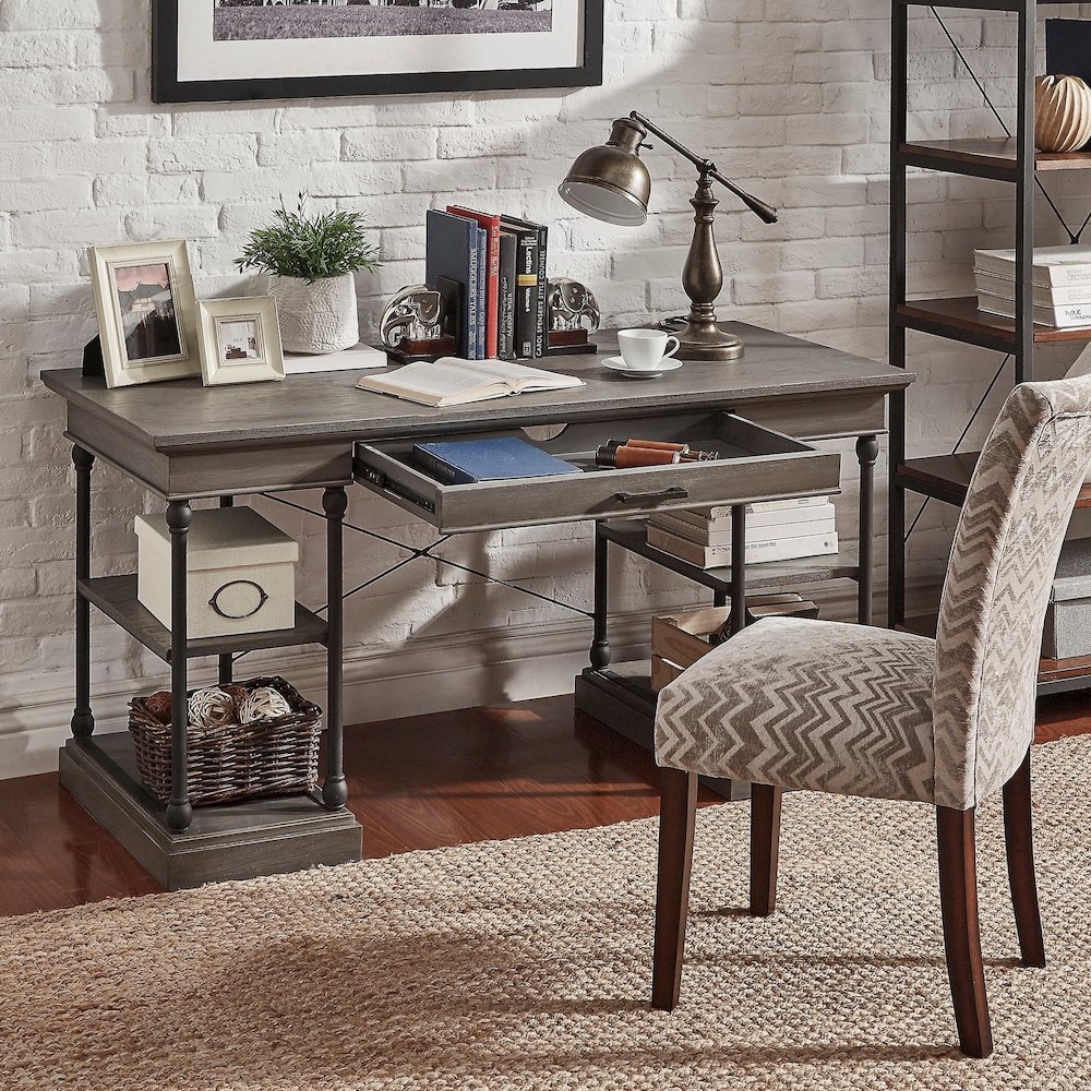 Grey Finish Desk. Picture 1