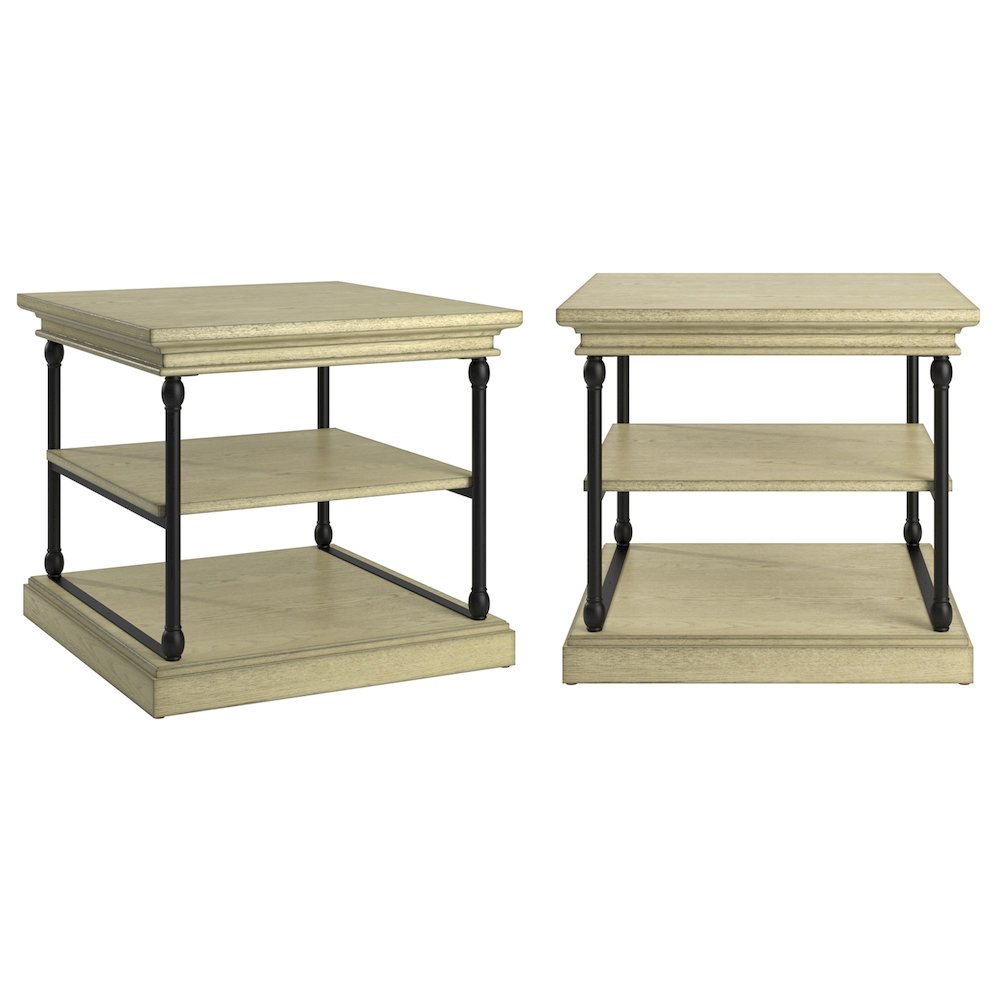Ivory White Finish End Table. Picture 3