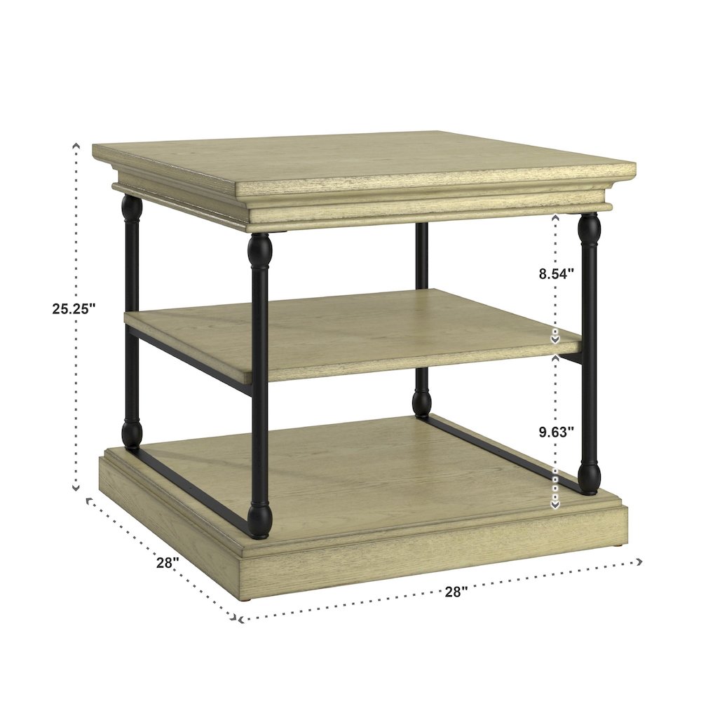 Ivory White Finish End Table. Picture 4
