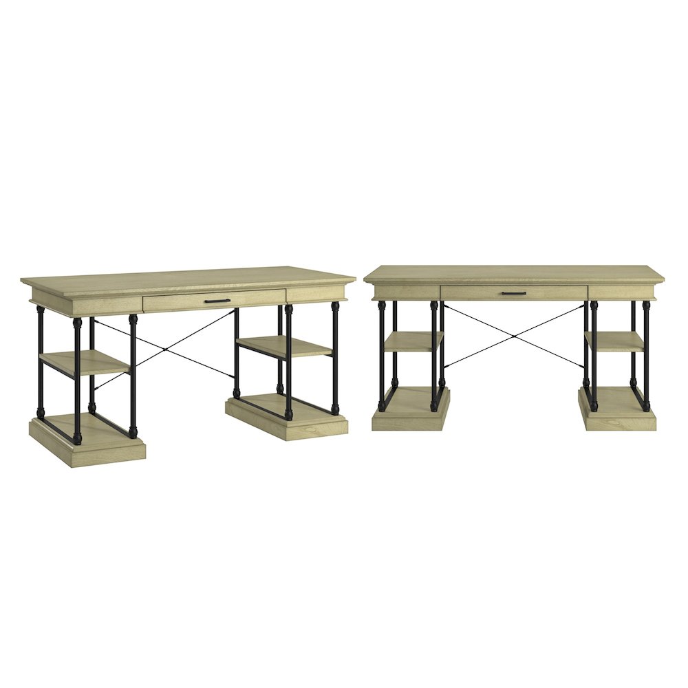Ivory White Finish Desk. Picture 5