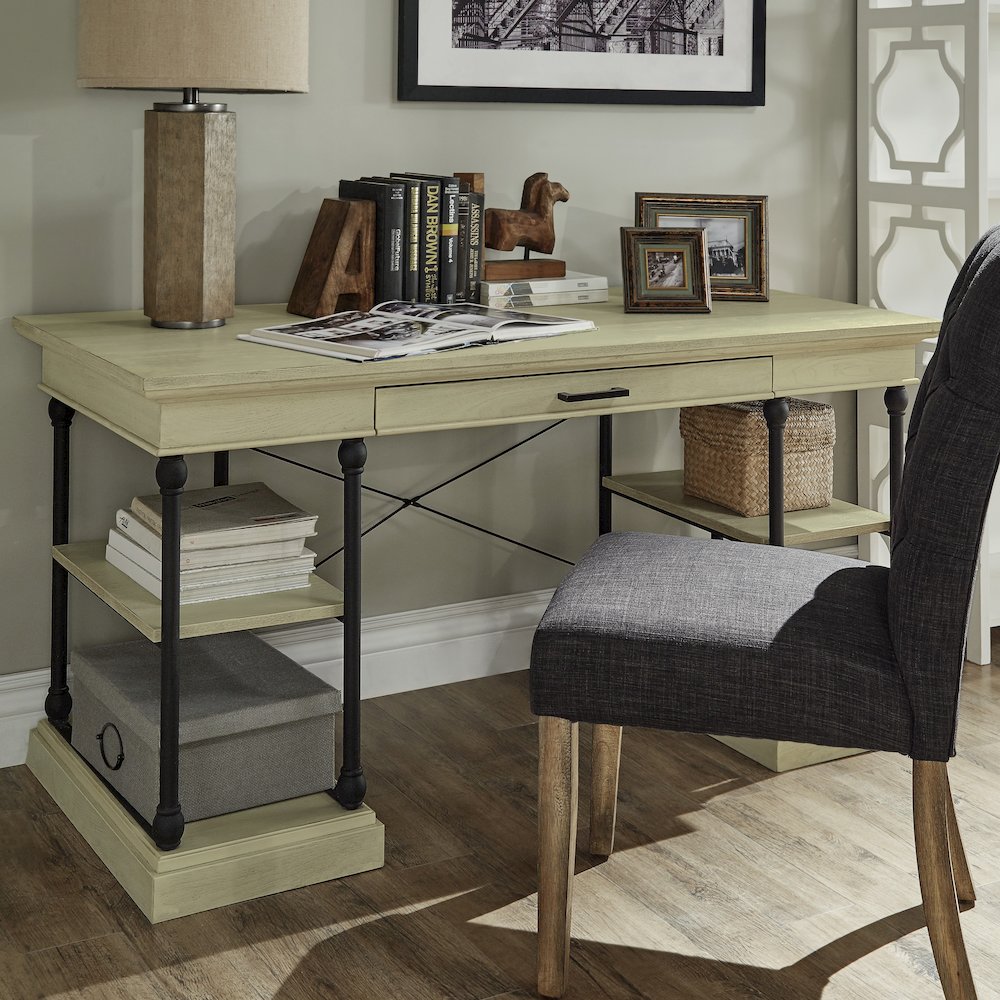 Ivory White Finish Desk. Picture 2