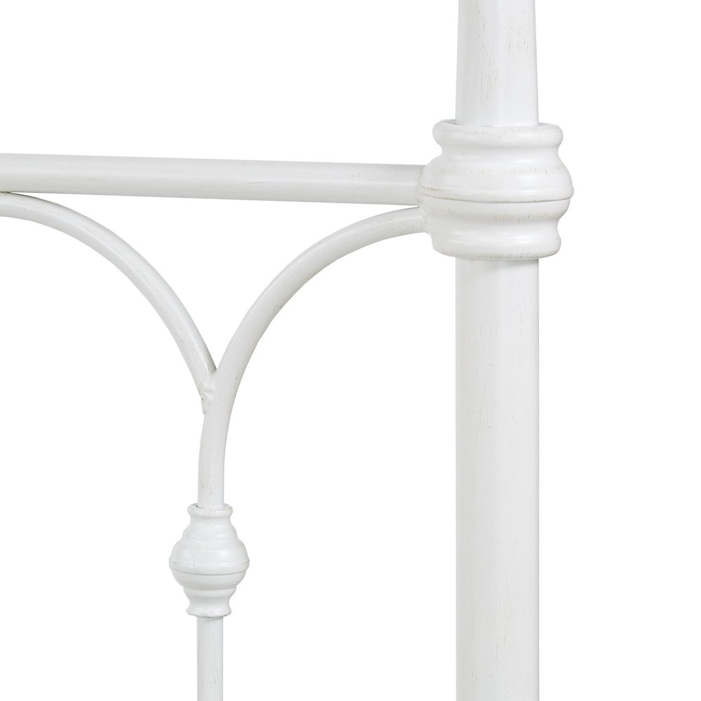 Antique White Finish Powder Coat Metal Queen Bed. Picture 2