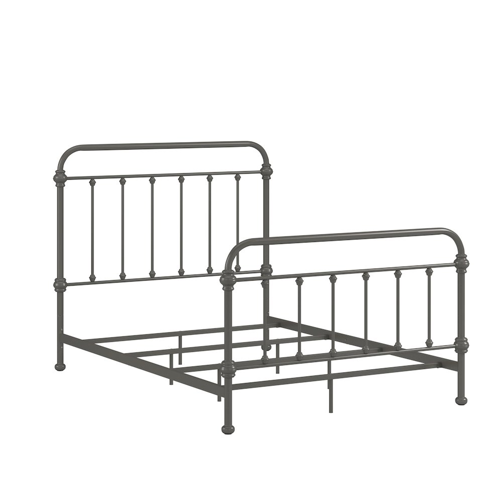 6 Spindles Frost Grey Metal Full Bed. Picture 5
