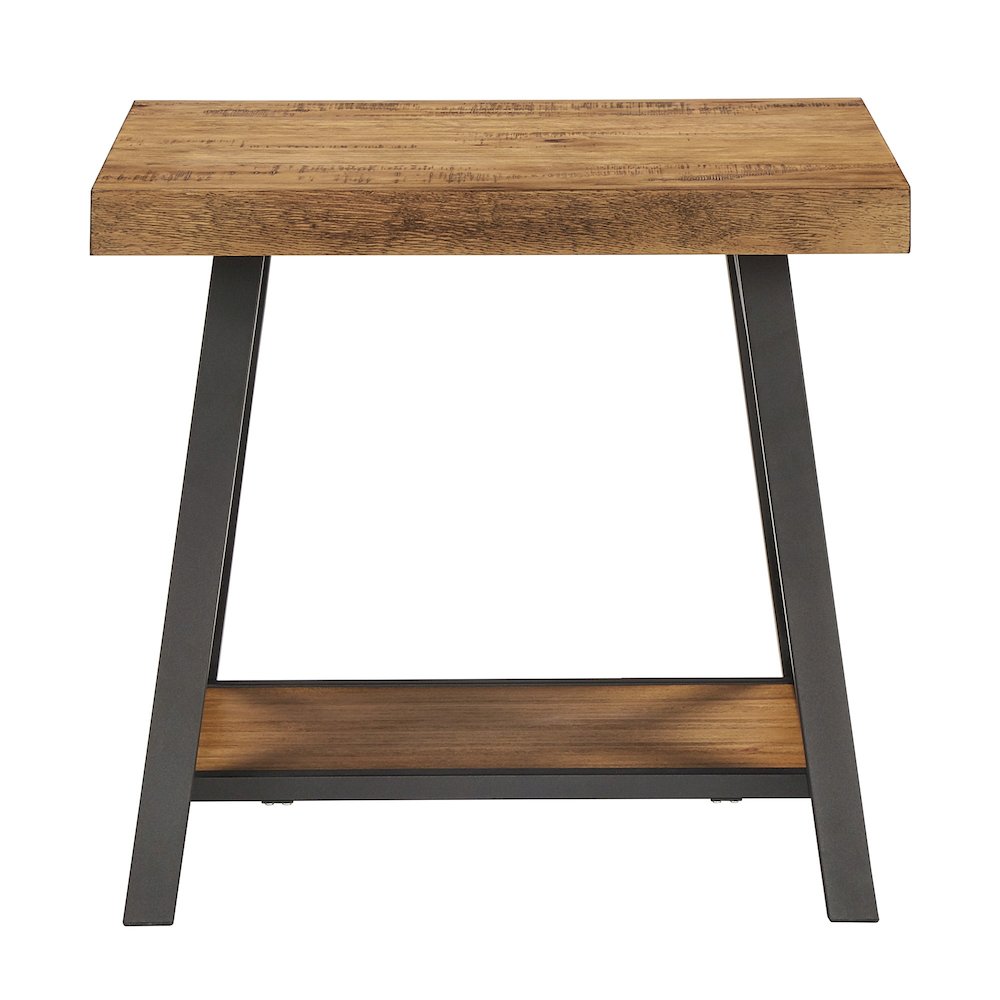 Oak Finish End Table With Shelf. Picture 5