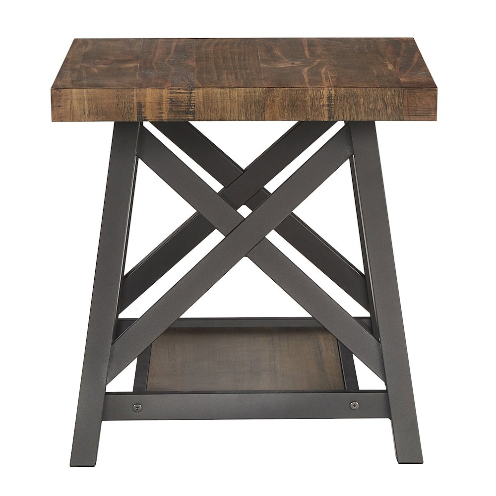 Brown Finish End Table With Shelf. Picture 5