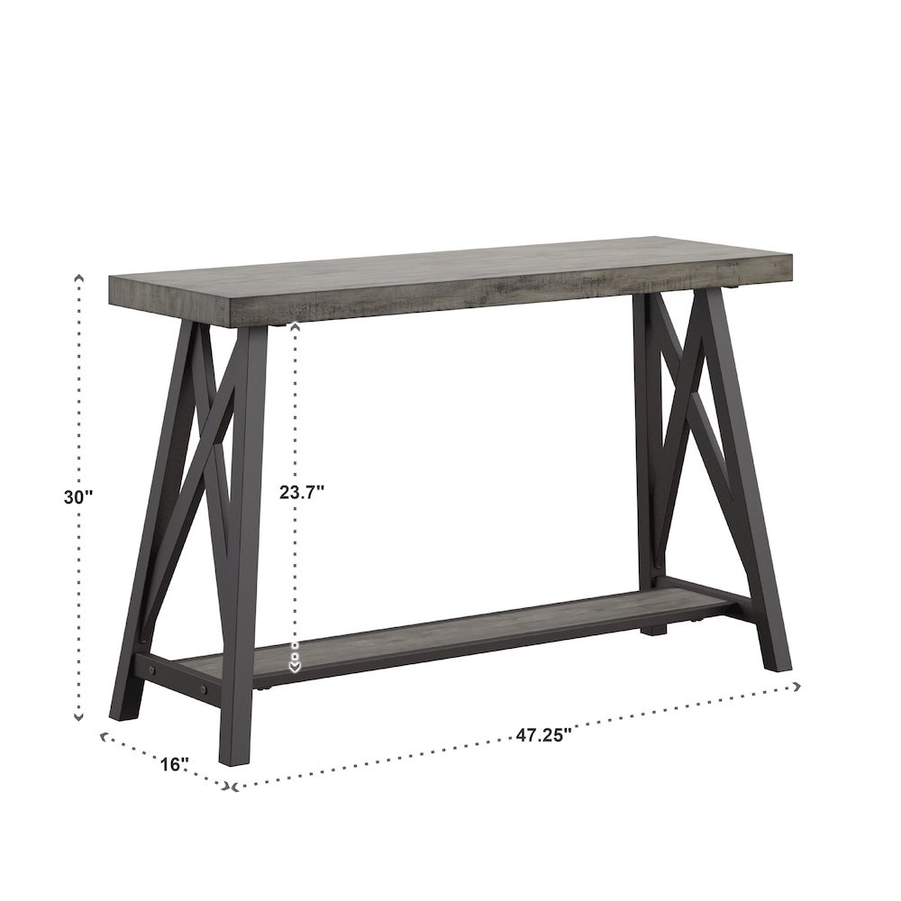 Grey Finish Sofa Table With Shelf. Picture 3