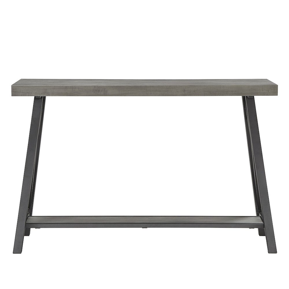 Grey Finish Sofa Table With Shelf. Picture 1