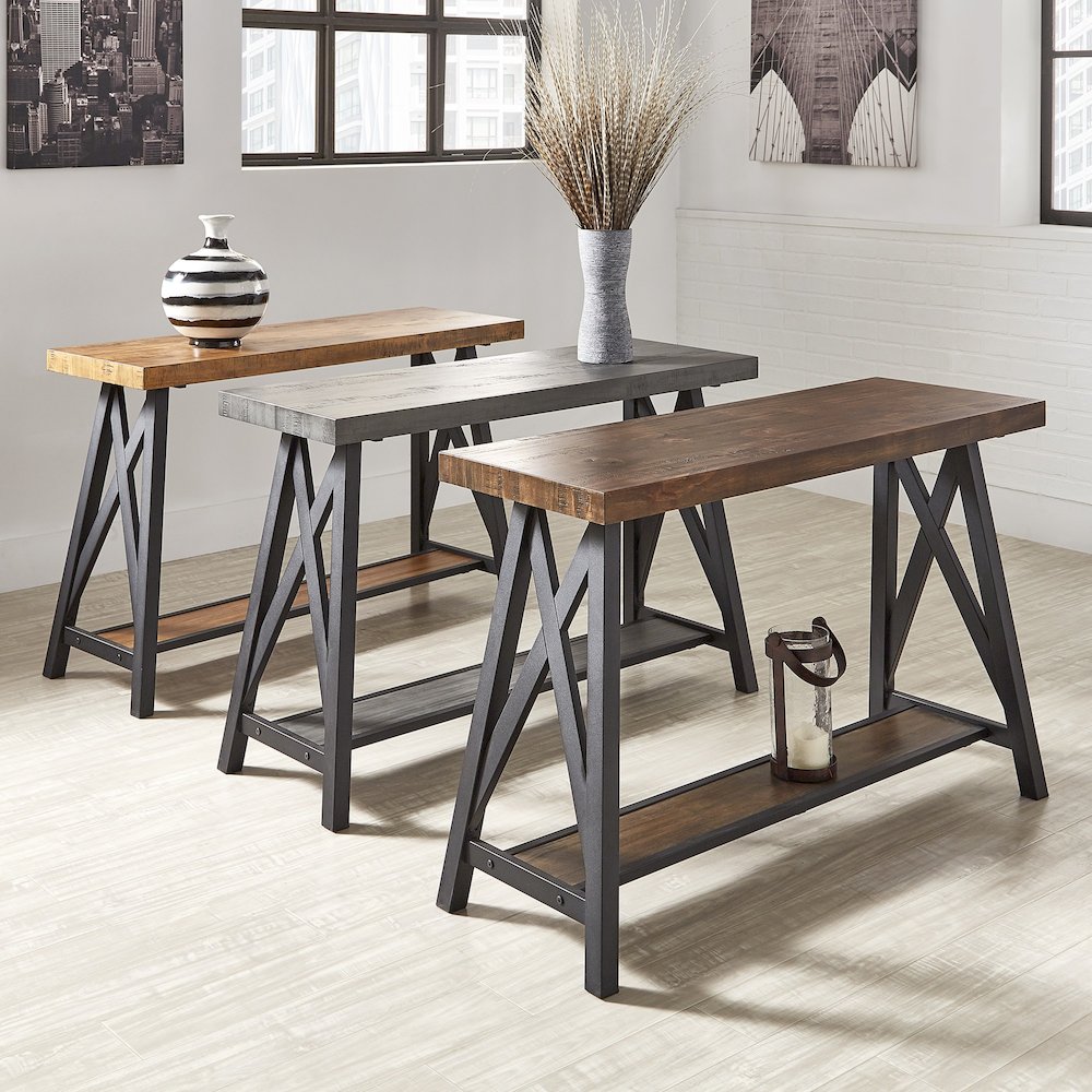 Grey Finish Sofa Table With Shelf. Picture 2