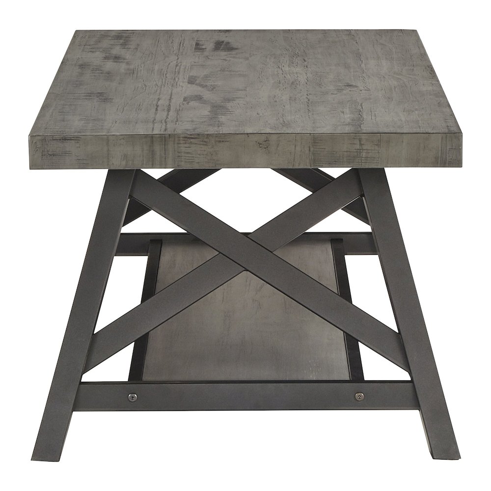 Grey Finish Coffee Table With Shelf. Picture 5
