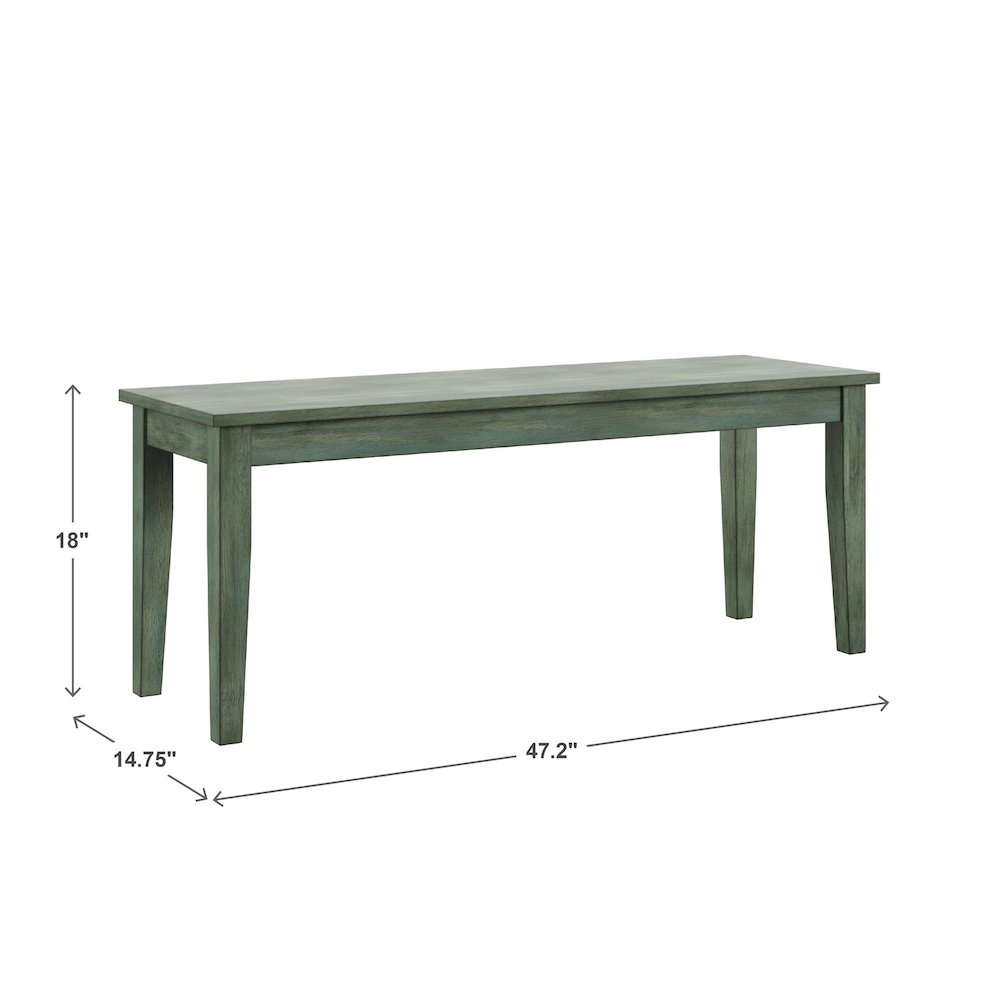Antique Sage Finish 48"W Bench. Picture 3