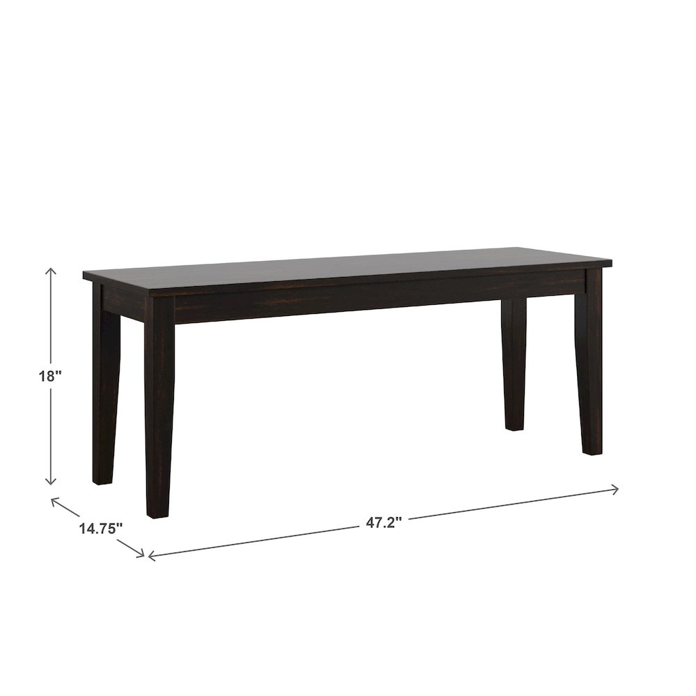 Antique Black Finish 48"W Bench. Picture 3