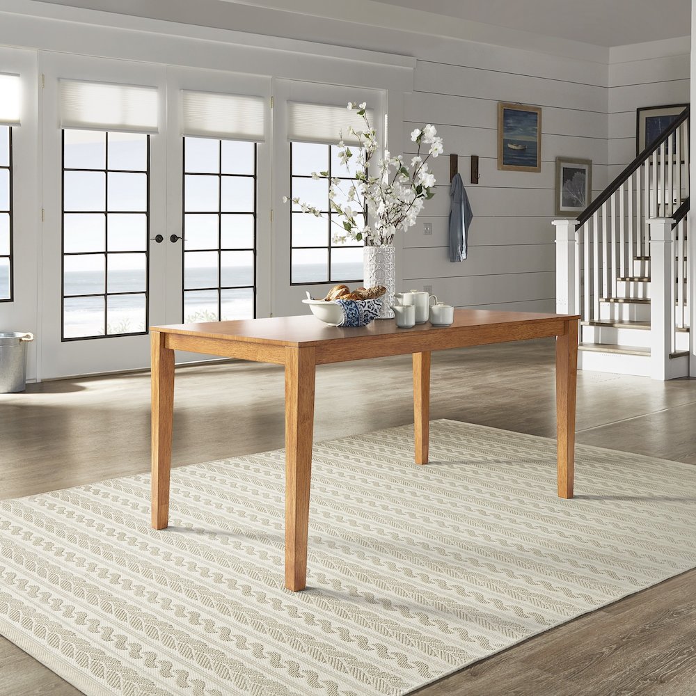 Oak Finish 60" Dining Table. Picture 1