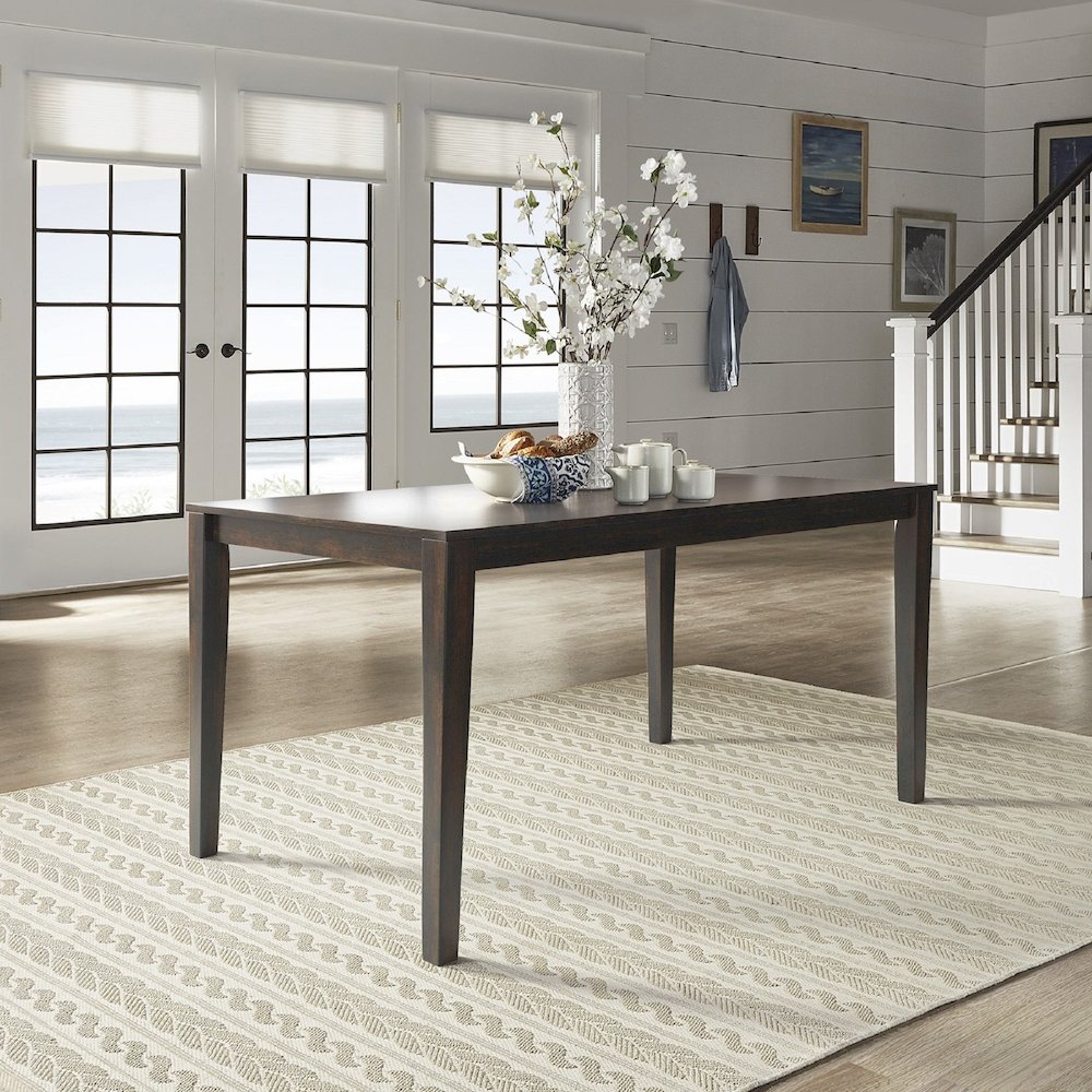 Antique Black Finish 60" Dining Table. Picture 1