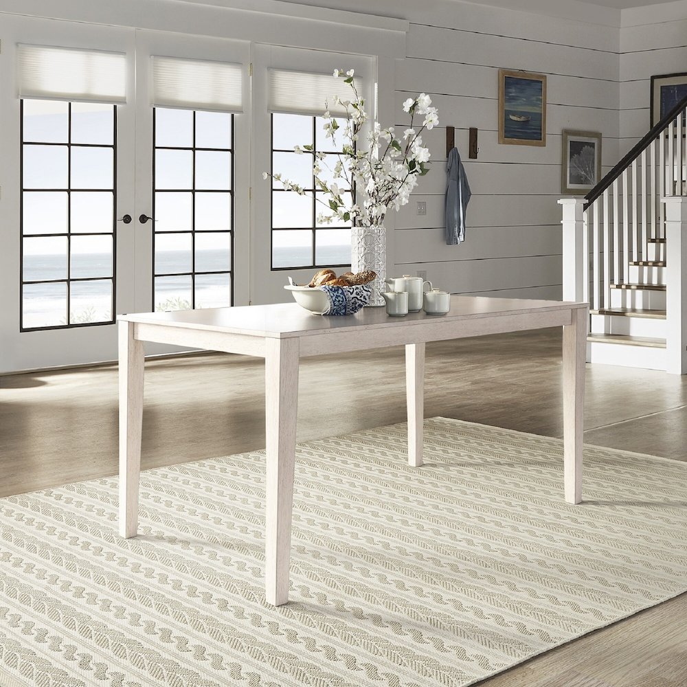 Antique White Finish 60" Dining Table. Picture 1