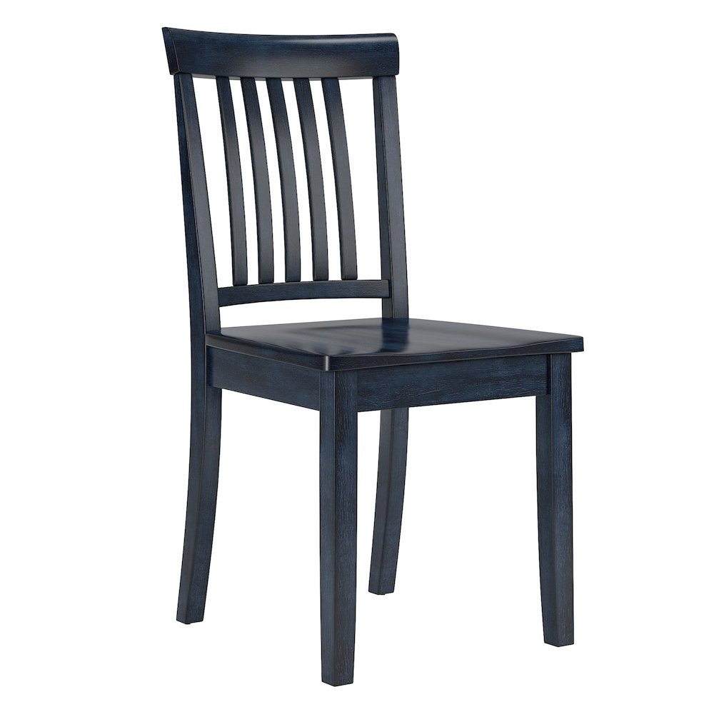 Set of 2, Antique Denim Finish Mission Back Side Chair. Picture 4